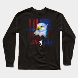 Happy 4th July American Eagle Long Sleeve T-Shirt